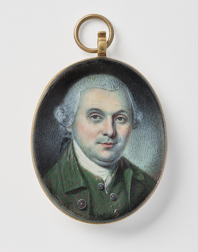 Charles Willson Peale (American, 1741–1827)  Portrait of Benjamin Randolph (American, 1737–1791), c. 1782  Watercolor on ivory, 1 1/4 x 1 inches (3.2 x 2.5 cm)  Gift of Mr. and Mrs. Timothy Johnes Westbrook, 1990 1990-21-1